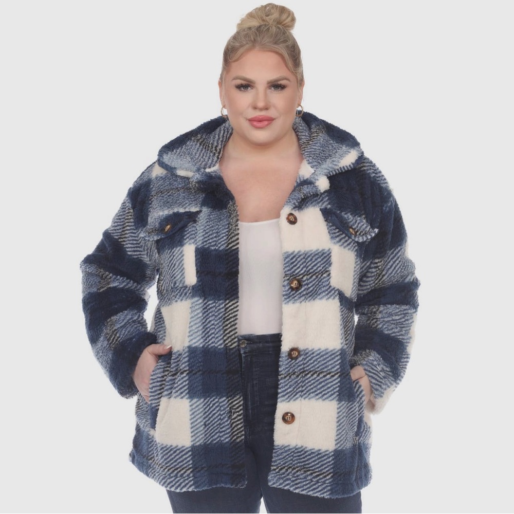 Plus Size Sherpa Shacket